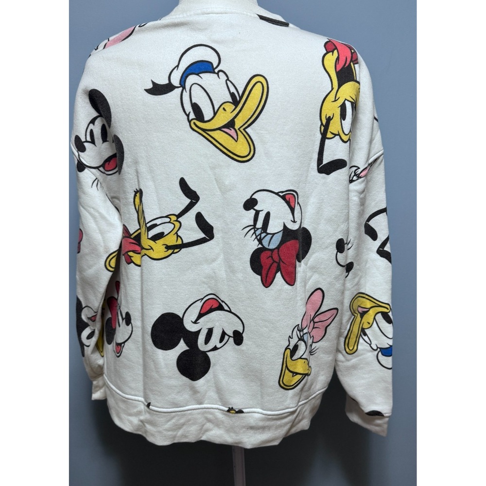 Primark Disney Minnie Pluto Mickey Women L Oversize Sweatshirt Crew Pullover - Picture 2 of 8